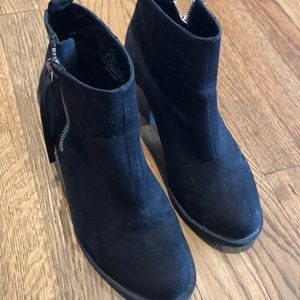 Black Faux Suede Booties